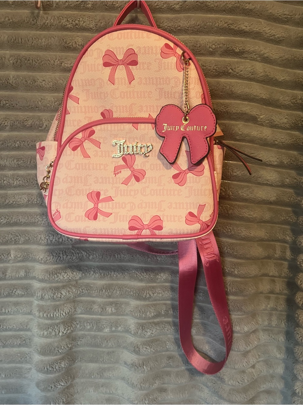 Juicy Couture Pink Bow Print Kids Mini Backpack